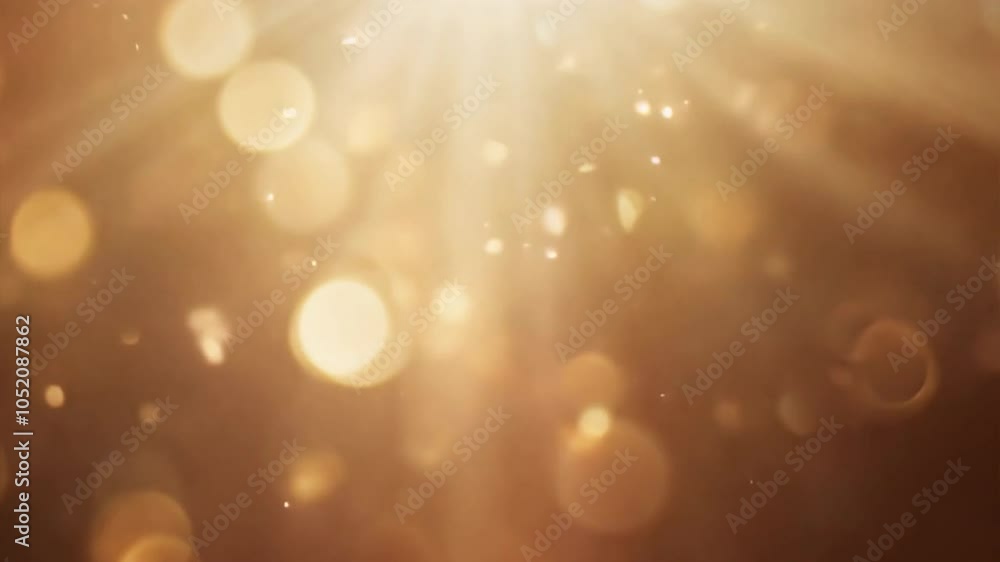 Sticker golden light burst: a captivating abstract image featuring a dazzling array of golden bokeh lights, 