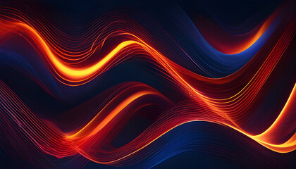 Obraz premium Business background image with gradient color combination of red, orange, yellow and blue on black background looks powerful.