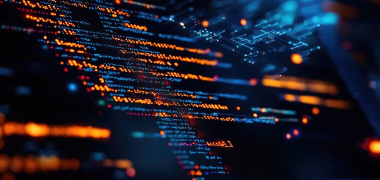 Syntax for complex system integration visible in code editor, Code on screen, system management