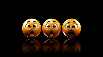 Obraz premium emojis with blackbackground mysteriousface