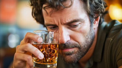 Devastated man with alcohol consumption problem