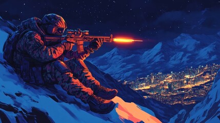 Fototapeta premium Night Sniper