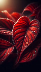 red heart on black background