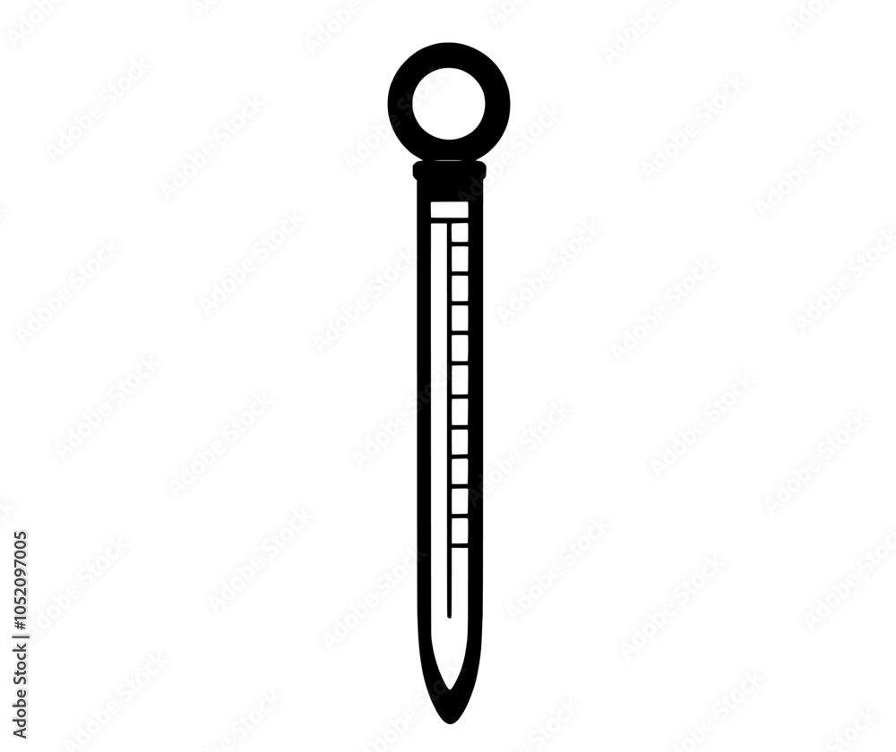 Poster continually drawn line drawing of a thermometer. simple modern illustration of a thermometer.