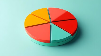 Fototapeta premium Colorful Pie Chart on Blue Background