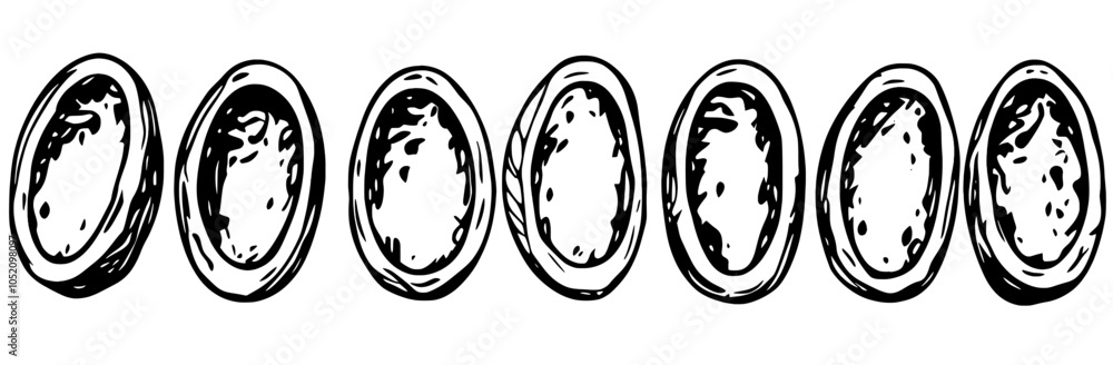 Aufkleber a handdrawn circle note with highlights. an oval with brush marker in round corners. a horizontal el