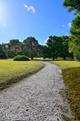 The Japanese gardern view of nijo jo castle, Kyoto, Japan. World Heritage Site, Japanese old...