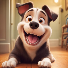 cute puppy in the room