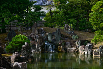 The Japanese gardern view of nijo jo castle, Kyoto, Japan. World Heritage Site, Japanese old...