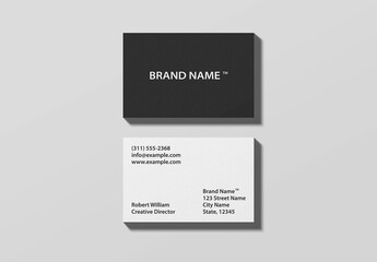 Top View Business Cards Mockup