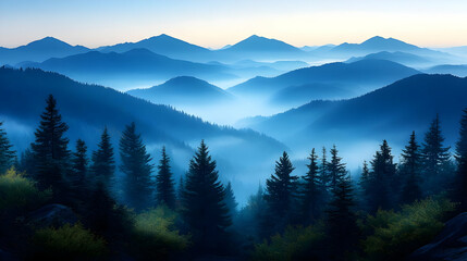 Naklejka premium Misty Mountain Landscape Photography
