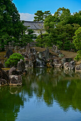 The Japanese gardern view of nijo jo castle, Kyoto, Japan. World Heritage Site, Japanese old...
