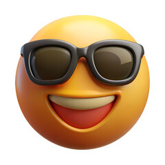 Smiling face with sunglasses icon isolated on transparent background