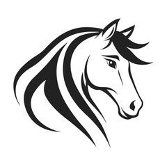 Elegant Horse Head Silhouette Vector for Logos and Artistic Designs.