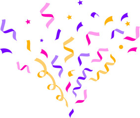 Confetti stream effect. Confetti stream. Flat style.