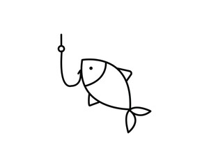 Fishing icon vector symbol design illustration
