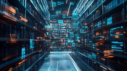 Futuristic Virtual Workspace with Endless Digital Library and Knowledge Resources