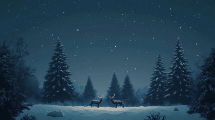 Silent Night in the Winter Forest