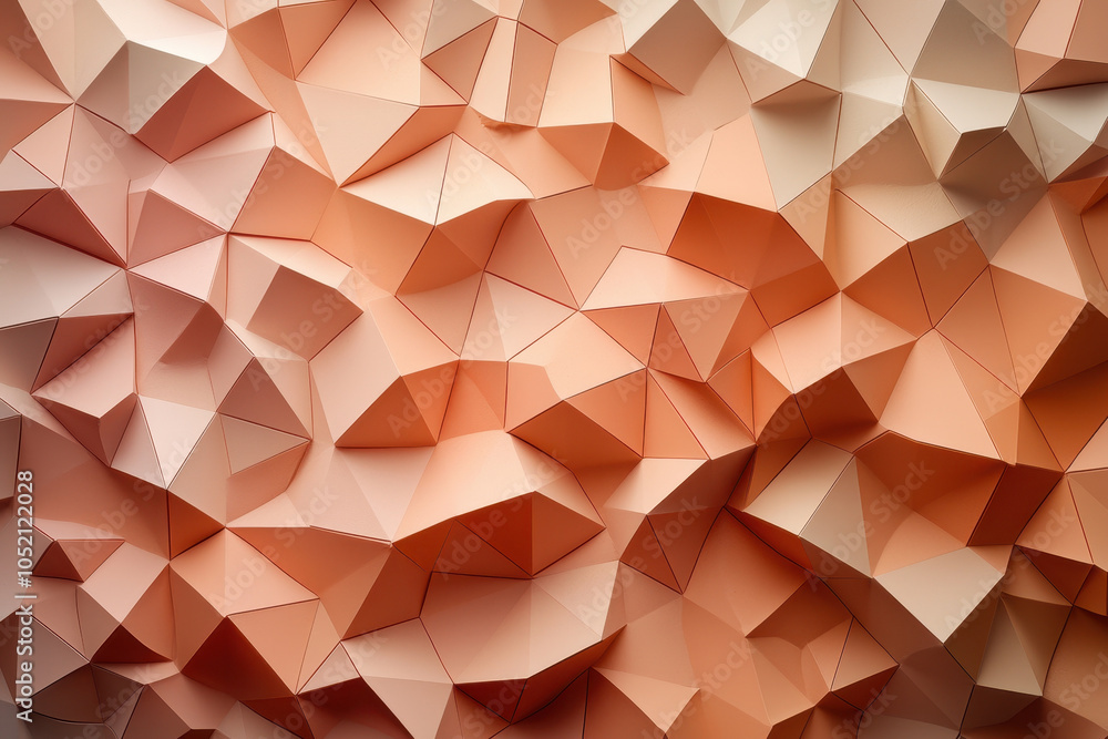 Aufkleber geometric wall art featuring overlapping polygons in warm peach tones creates visually striking and 