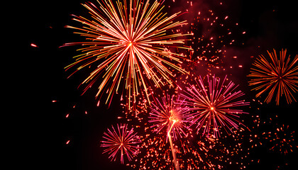 Fireworks in the night sky. Diwali and New year background.