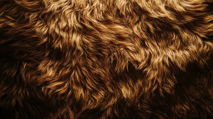 Fototapeta premium Brown fluffy fur fabric wool texture background