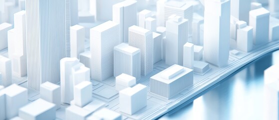 Detailed blueprint of city layout showing residential, commercial, and industrial zones, precise transportation routes, parks, and green spaces, technical style