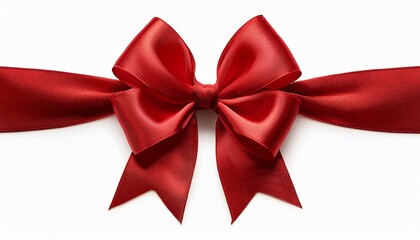 Christmas bow clip art big classic style ribbon isolated on white background.
