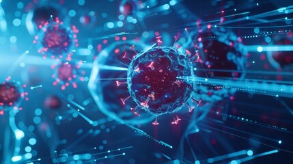 Fototapeta premium With 5G data city planners are able to monitor and analyze the spread of diseases implementing targeted measures to prevent outbreaks and protect public health.