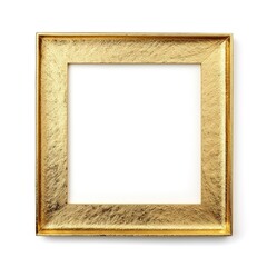 Fototapeta premium Golden colour Photo square shape frame top view isolated on a white background