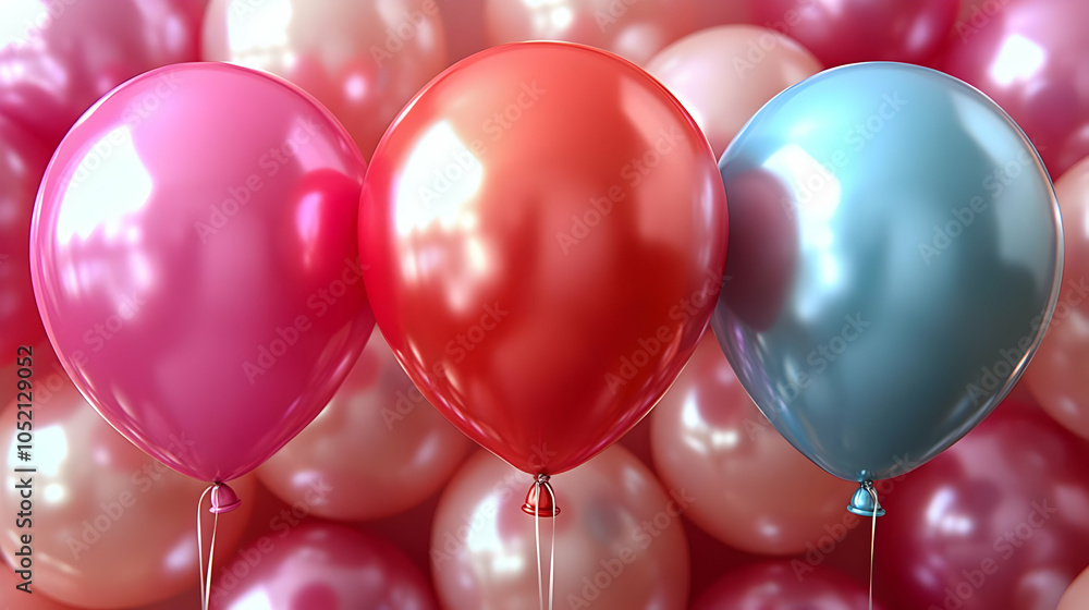 Sticker Shiny Balloons Background