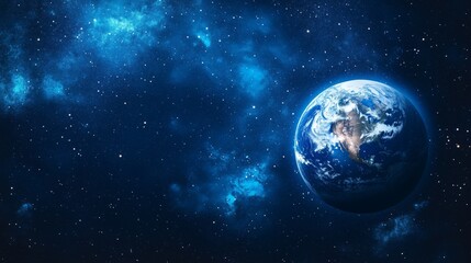 Naklejka premium An earth using only blue tones on a dark background.