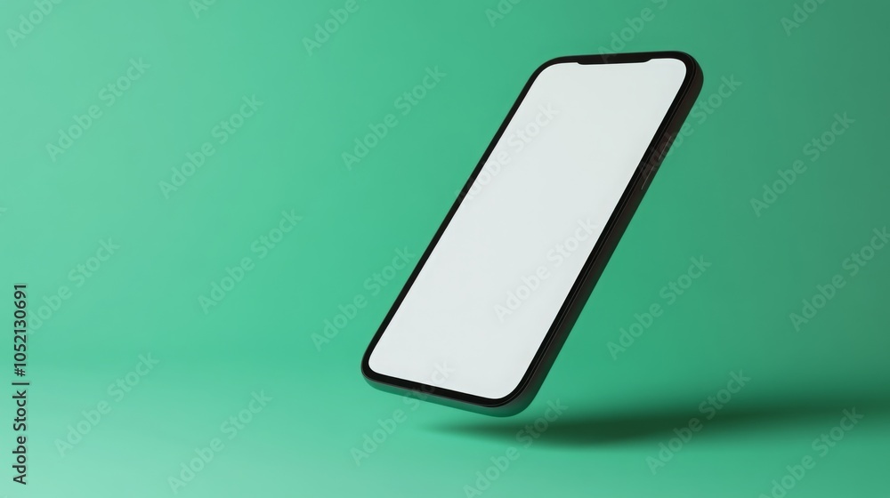 Aufkleber a sleek smartphone is suspended in mid-air against a vivid green background, highlighting its minima