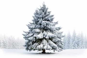 Fototapeta premium Evergreen Tree tree snow outdoors.