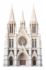 Fototapeta premium Architecture photo of stone cathedral building white background spirituality.