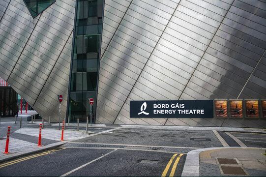 exterior of theatre in dublin ireland called bord gais energy theatre.