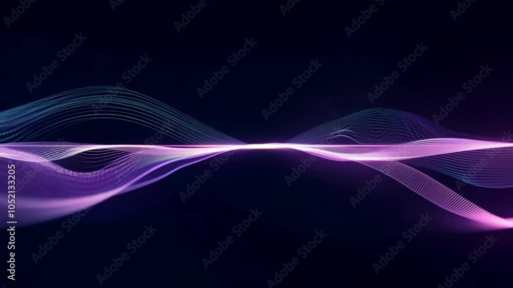 Wall mural abstract waves of digital energy: a mesmerizing abstract backdrop featuring soft, flowing waves of l