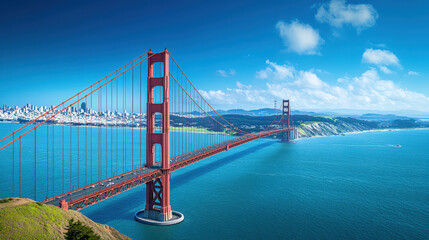 Fototapeta premium Golden Gate Bridge San Francisco Skyline Cityscape Landscape