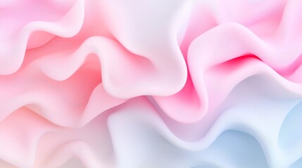 Obraz premium Elegant waves of soft pastel fabric creating a serene and dreamlike atmosphere in textured layers