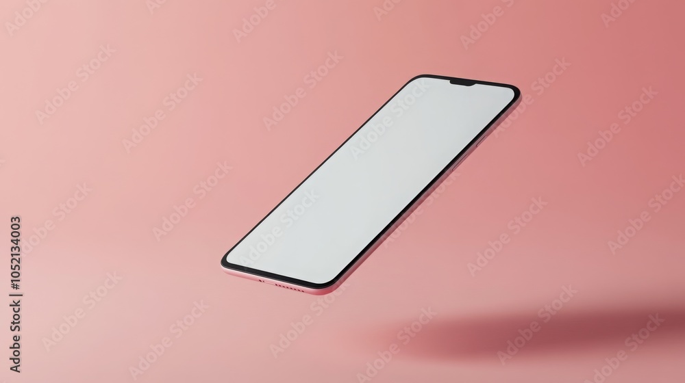 Aufkleber a sleek smartphone is displayed mid-air against a pastel pink backdrop, emphasizing its modern desig