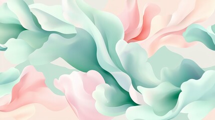 Obraz premium Soft and flowing abstract shapes in pastel colors create a dreamy aesthetic perfect for modern designs and artistic projects