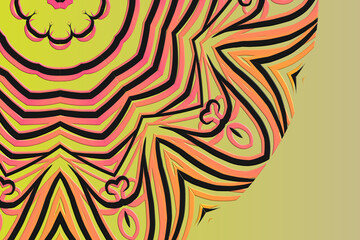 Luxurious batik flower line art pattern of indonesian culture traditional caleidoscope