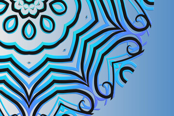 Luxurious batik flower line art pattern of indonesian culture traditional caleidoscope