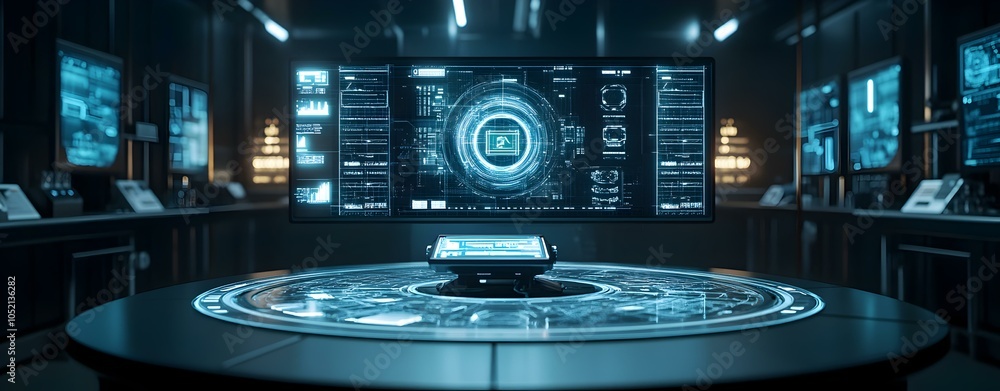 Aufkleber futuristic dev environment with technology interface