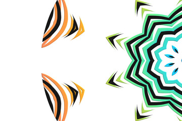 Obraz premium Luxurious batik flower line art pattern of indonesian culture traditional caleidoscope