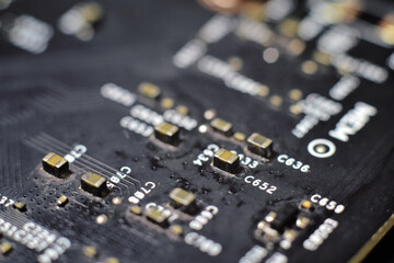 IC on the motherboard, capacitors, various devices on the motherboard