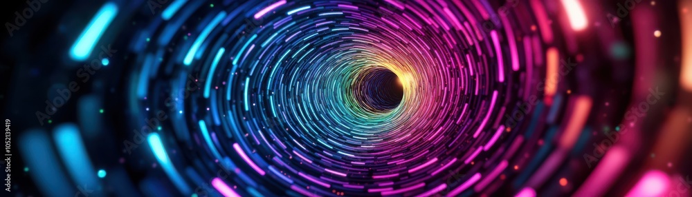 Aufkleber a vibrant abstract tunnel of swirling colors, creating a mesmerizing illusion of depth and movement 