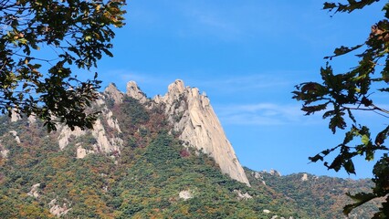 autumn landscapes. Image of autumn scenery of Dobongsan Mountain near Seoul, Korea. Hiking in Dobosan National Park. korea mountains. trekking. korean landscapes. bukhansan national park.