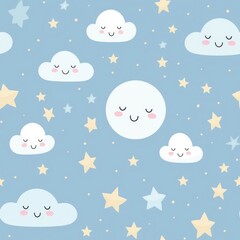 Smiling moon pattern backgrounds nature.