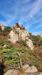 autumn landscapes. Image of autumn scenery of Dobongsan Mountain near Seoul, Korea. Hiking in Dobosan National Park. korea mountains. trekking. korean landscapes. bukhansan national park.