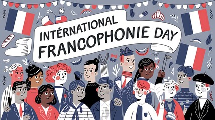International Francophonie Day Celebration with Diverse People
